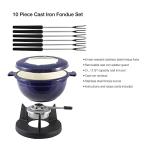 Swissmar F66541 Lucerne 10 Piece Cast Iron Fondue Set, Indigo Blue