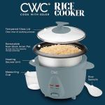 COOK WITH COLOR 6 Cup Rice Cooker 300W - Effortless Cooking and Perfectly, Cooks 3 Cups of Raw Rice for 6 Cups of Cooked Rice, Slate Blue