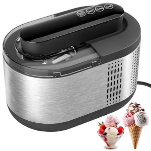 Ice Cream Maker Machine Automatic: TINANA Icecream Machine with LCD Display - Electric Gelato Maker - No Pre-freezing