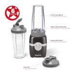 Starfrit Personal Blender - Two 828ml Cups - High, Low & Pulse Modes - 300W - Black