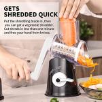 RIGSTNE Rotary Cheese Grater, 3 in 1 Cheese Shredder Grater Rotary with Handle, Vegetable Mandoline Slicer Shredder for Vegetable, Cheese, Nut