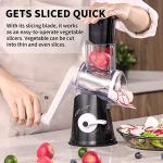 RIGSTNE Rotary Cheese Grater, 3 in 1 Cheese Shredder Grater Rotary with Handle, Vegetable Mandoline Slicer Shredder for Vegetable, Cheese, Nut