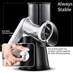 RIGSTNE Rotary Cheese Grater, 3 in 1 Cheese Shredder Grater Rotary with Handle, Vegetable Mandoline Slicer Shredder for Vegetable, Cheese, Nut
