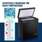 4.0 Cu.ft Compact Chest Freezer Ultra-low Temperature Deep Freezers (Down to -12 ℉) with TWO Removable Baskets Freestanding Black Small Mini Freezer for Home Kitchen Office