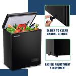 4.0 Cu.ft Compact Chest Freezer Ultra-low Temperature Deep Freezers (Down to -12 ℉) with TWO Removable Baskets Freestanding Black Small Mini Freezer for Home Kitchen Office