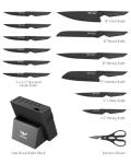 Knife Set - Haugo 15 PCS Kitchen Knife Set with Built in Sharpener - Dishwasher Safe Kitchen Knives - High Carbon Stainless Steel Knife Block Set with Ergonomic Handles - Panther Series