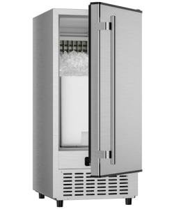 Coolake 15" Commercial Under Counter Ice Maker, 120Lbs/Day Built-in Ice Machine with 30 Lbs Storage, Self-Cleaning & Removable Filter, Gravity Drainage, Stainless Steel Outdoor Ice Maker for Home Bar