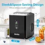 Aeitto Ice Makers Countertop, 26Lbs/24H, 9 Ice Cubes Release in 6 Mins, 2 Sizes of Bullet Ice Machine,Self-Cleaning Portable Ice Maker with Ice Scoop and Basket for Home Kitchen Office Bar RV, Black