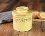 Butter Bell - The Original Butter Bell crock by L Tremain, a Countertop French Ceramic Butter Dish Keeper for Spreadable Butter, Antique Collection, Goldenrod