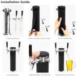 Beer Tower Cooler Insulator, Kegerator Tower Insulator for 3” Diameter Double Tap Draft Beer Tower, Stretchy Neoprene Beer Tower Cooler Sleeve, Kegerator Beer Tower Cover Keg Tower Insulator