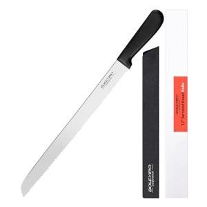 12 Inch Serrated Bread Knife for Homemade Bread, Stainless Steel Wide Wavy Edge Knife, Multi-Purpose Kitchen Knife, Efficient Cake Slicer, Ultra Sharp Baker's Knife for Cutting Crusty Breads, Cake