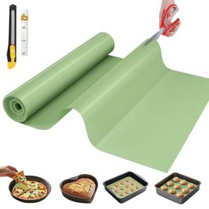 Silicone Baking Mat, 12 IN x 6 FT Free Cutting Baking Sheet,Non-Stick Reusable Dough & Pastry Mat,Non-Slip Silicone Mat Roll for Air Fryer Liner,Freeze Dryer,Oven Baking Pan,Kitchen Counter