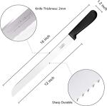 12 Inch Serrated Bread Knife for Homemade Bread, Stainless Steel Wide Wavy Edge Knife, Multi-Purpose Kitchen Knife, Efficient Cake Slicer, Ultra Sharp Baker's Knife for Cutting Crusty Breads, Cake