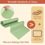 Silicone Baking Mat, 12 IN x 6 FT Free Cutting Baking Sheet,Non-Stick Reusable Dough & Pastry Mat,Non-Slip Silicone Mat Roll for Air Fryer Liner,Freeze Dryer,Oven Baking Pan,Kitchen Counter