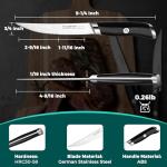 HAUSHOF Steak Knives Set of 8, German Stainless Steel Premium Serrated Steak Knife Set with Gift Box, Full Tang Design with Ergonomic Handle, Gifts Knife Set for Dad, Mom, Husband and Wife