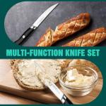 HAUSHOF Steak Knives Set of 8, German Stainless Steel Premium Serrated Steak Knife Set with Gift Box, Full Tang Design with Ergonomic Handle, Gifts Knife Set for Dad, Mom, Husband and Wife