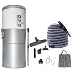 OVO Heavy Duty Powerful Central Vacuum System, Hybrid Filtration (with or Without Disposable Bags) 35L or 9.25Gal, 700 Air watts with 35ft Deluxe Accessory kit Included