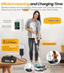 qimedo 800RPM Cordless Electric Mop, 6000mAh Battery Electric Power Scrubber & Mops for Floor Cleaning, Best Automatic Spin Mops with Smart Display,Rotating Mop with LED Light & Water Spray