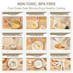 Gaixvny Kitchen Utensils Set - 34 PCS Non-Stick Silicone Cooking Utensils Set with Wooden Handle,Kitchen Gadgets Tools Set for Nonstick Cookware (Cream White-34P)