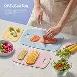 CAROTE Cutting Boards for Kitchen, Plastic Cutting Board Set of 3, Lightweight Chopping Boards for Vegetable/Meat/Fruit, with Easy Grip Handle, Dishwasher Safe Colorful