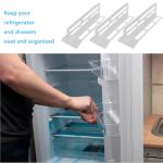 Parliky 3pcs Adjustable Refrigerator Side Door Divider Multi-function Food Partition Board for Organized Storage Easy Installation Compact Fridge Separator Durable Plastic Design