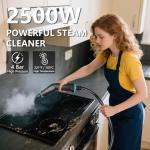 Steam Cleaner, Steamer for Cleaning, 2500W Pressurized Steam Cleaner with 1.2L Water Tank and 12 Attachments, Portable Steamer Cleaner for Home Car Kitchen Bathroom Furniture Tile Grout