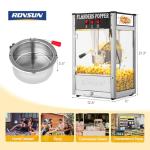 ROVSUN Popcorn Machine with 8 Ounce Kettle Makes Up to 32 Cups, Commercial Popcorn Machine Countertop Popcorn Maker w/Stainless Steel Scoop, Oil Spoon & 3 Popcorn Cups for Home Movie Theater, ETL