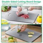 Titanium Cutting Boards for Kitchen [Set of 3], Double Sided Pure Titanium Cutting Board | Easy to Clean | Dishwasher Safe | Food-Grade Raw & Cooked Foods or Outdoor Camping Chopping Board