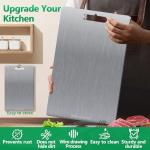 Titanium Cutting Boards for Kitchen [Set of 3], Double Sided Pure Titanium Cutting Board | Easy to Clean | Dishwasher Safe | Food-Grade Raw & Cooked Foods or Outdoor Camping Chopping Board