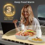 Electric Warming Tray - Foldable Food Warmer for Parties Features 3 Modes & Fast Heating, Premium Silicone Nano-Material, Hot Plate for Buffet, Family Gatherings, Sabbath, Holidays, Countertop - White