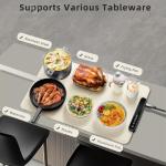 Electric Warming Tray - Foldable Food Warmer for Parties Features 3 Modes & Fast Heating, Premium Silicone Nano-Material, Hot Plate for Buffet, Family Gatherings, Sabbath, Holidays, Countertop - White