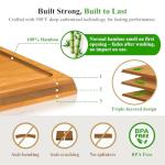 Bamboo Cutting Board Set with Stand, 3PCS Double-Sided Chopping Boards for Kitchen Meal Prep & Serving, Charcuterie, Juice Grooves & Side Handle, Ideal for Meat, Vegetables, Kitchen Essentials