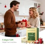 Bamboo Cutting Board Set with Stand, 3PCS Double-Sided Chopping Boards for Kitchen Meal Prep & Serving, Charcuterie, Juice Grooves & Side Handle, Ideal for Meat, Vegetables, Kitchen Essentials