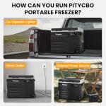 Pitycbo Car Refrigerator 12v Portable Fridge for Car, Auto 56 Quart Dual Zone Freezer Compressor Cooler, -4℉—68℉ 12/24V DC 100~240 Volt AC for Truck, Camping, Travel, Vehicles, RV