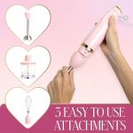 Paris Hilton Hand Blender Set, 2-in-1 Immersion Stick Blender with Whisk & Blending Shaft, 400W High Speed, Pink with Gold Accents – Smoothies, Soups, Sauces, Baby Food, Whipped Cream, Pink