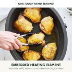 GreenPan Elite 5.5QT Electric Oval Skillet, PFAS-Free Ceramic Nonstick, 1800 Watt, Dishwasher Safe Lid & Removable Crock, Adjustable Temp Control Multi-Cooker, Sear, Sauté, Rice, Stir-Fry, Cream White