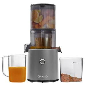 Omega Cold Press Juicer - Hands Free Vegetable and Fruit Masticating Juicer Machine with 68-oz. capacity, Extra Large Hopper for No-Prep and Whole Recipe Batch Juicing, Easy Clean, 150-Watts, Gray