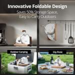 Foldable Manual Bread Slicer with Dual German RSG Blades, Homemade & Sourdough Bread, Adjustable Thickness & Scale, Hand Crank Cutter, Durable Aluminum Alloy Body & Acacia Wood Base