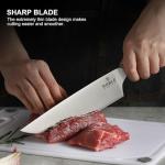 Knife Set with Block, N NOBLE FAMILY 16Pcs Kitchen Knives Drawer Organizer Set with Sharpener, Cutting Board, Anti-Slip Chef Knives Set with 6Pcs Steak Knives, Black