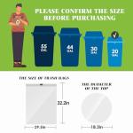 Teivio 20 Gallon 60 Counts (fit 18-20 Gal) Large Drawstring Trash Bags Strong Tall Kitchen Compactor Bags Garbage Bags for Home/Office/Light Residential Waste/Outdoor Trash Can, Lawn，Trash Bags White