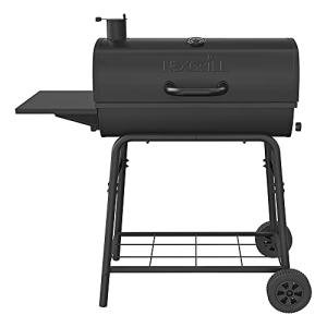 Nexgrill Premium 29" Charcoal Grill with Side Shelf, 552 SQ In Cooking Space, Adjustable Charcoal Tray, Chimney Air Vent, Warming Rack, Barrel Smoker Grill for Camping, Picnics, and More - 810-0029C