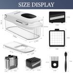 Ourokhome Food Chopper with Container, Manual Mandolin Vegetable Slicer Onion Dicer with 8 Blades, Hand Veggie Shredder for Potato, Tomato, Essential Kitchen Gadgets (8 in 1, White)