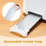 NIKLEMON Small Toaster 2 Slice,Mini Toaster with Wide Slots for Bagels,6 Browning Settings, Cancel/Defrost/Reheat Functions,for 10x10cm Bread,White