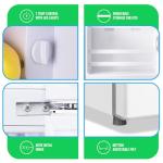 DEMULLER 2.4 Cu.ft White Mini Fridge with Top Freezer Dorm Refrigerator with 7 Adjustable Temperature Control & Ajustable Feet, Small Fridge Ideal for One Person Use Apt Kitchen Office