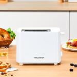 NIKLEMON Small Toaster 2 Slice,Mini Toaster with Wide Slots for Bagels,6 Browning Settings, Cancel/Defrost/Reheat Functions,for 10x10cm Bread,White