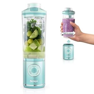 Ninja Blast Max, Portable Blender + Twist & Go, Personal Smoothie, Blend, Ice Crush, 3 Programs, Cordless, 22oz removable Vessel, Dishwasher Safe, Leakproof, Sea Glass, BC251MT