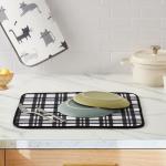 FRESHMINT Printed Dish Drying Mats for Kitchen Counter 2 Pack Absorbent Reversible Drying Mats Microfiber Kitchen Countertop Protector Dishes Drying Pad Extra Large 18"x24" Dish Mat