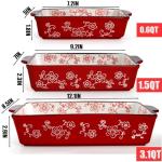 Cedilis Set of 3 Red Ceramic Baking Dishes, Rectangular Bakeware with Handles, Casserole Dishes for Oven, Deep Baking Pan for Lasagna, Roasts, 3Size