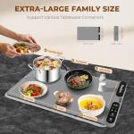 Homelove Warming Mat for Food - Fast Full Surface Electric Warming Tray with 7 Temp-Settings & 8H Timer, Portable Roll Up Food Warmer with Heat Insulation Pad for Gatherings Parties Buffet XL-Grey