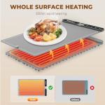 Homelove Warming Mat for Food - Fast Full Surface Electric Warming Tray with 7 Temp-Settings & 8H Timer, Portable Roll Up Food Warmer with Heat Insulation Pad for Gatherings Parties Buffet XL-Grey